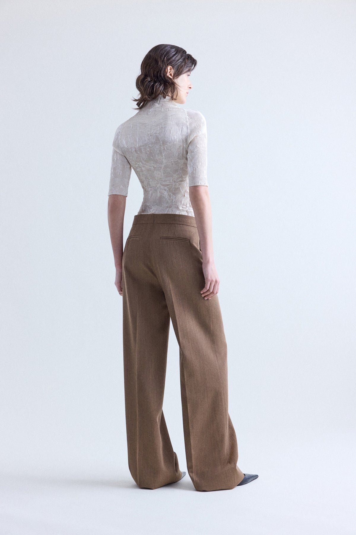 Agel Tailored Trouser In Camel Melange