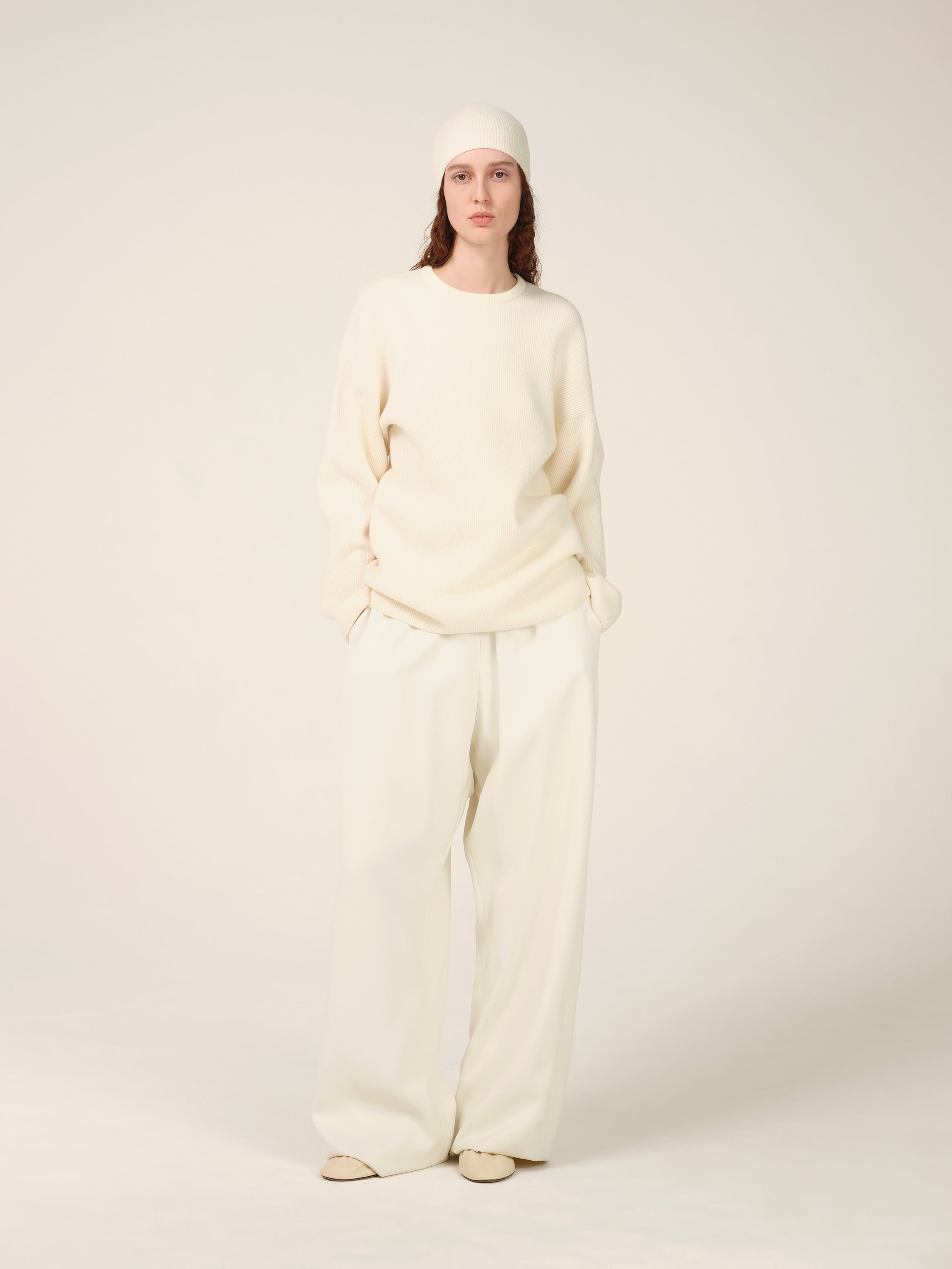 [RECTO] /☆ 24FW OVERSIZED NYLON DOWN JUMPER / WHITE GREY KATE Oversized Sweater – FFORME