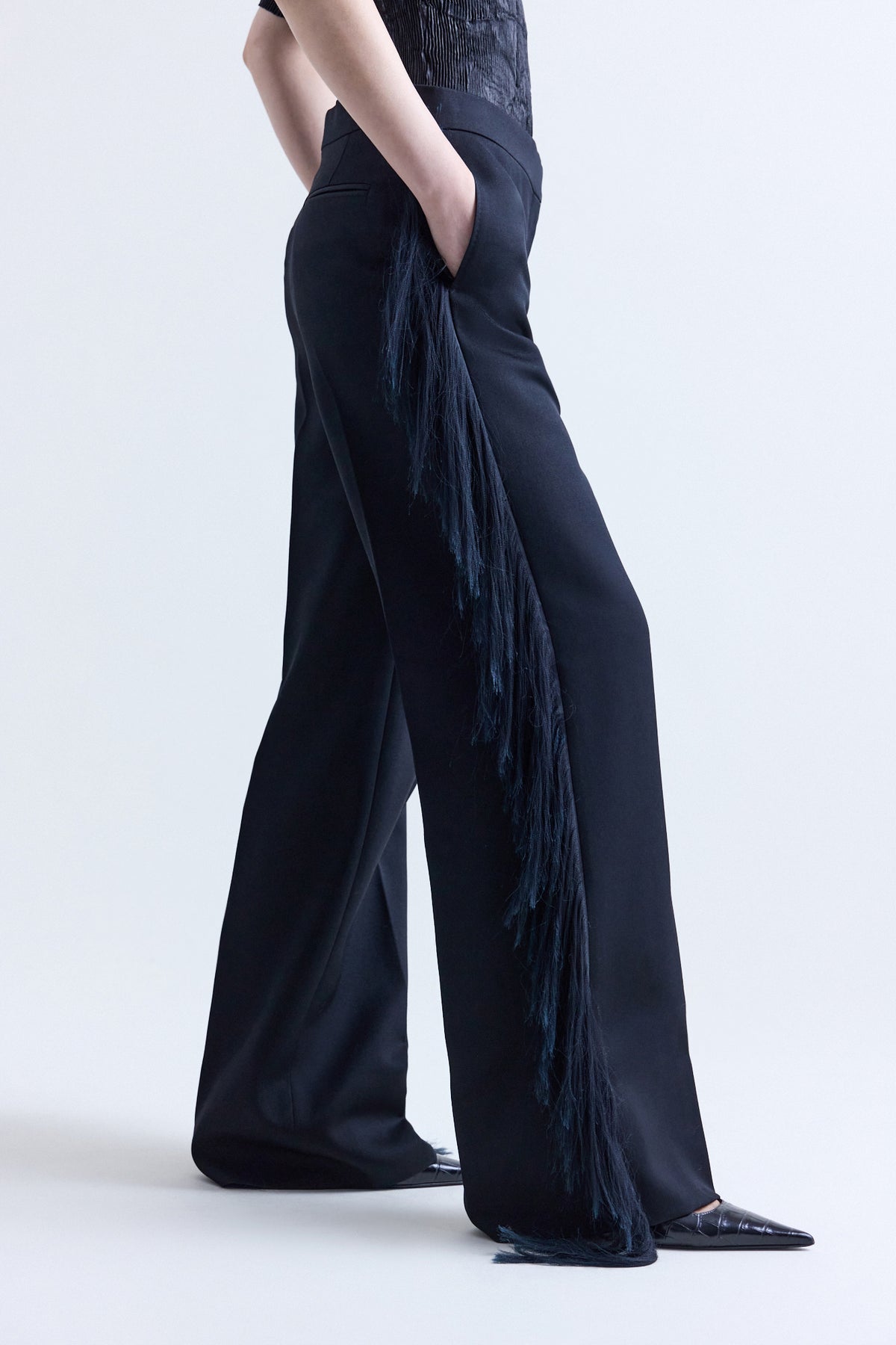 Luella Tailored Trouser With Frayed Trim