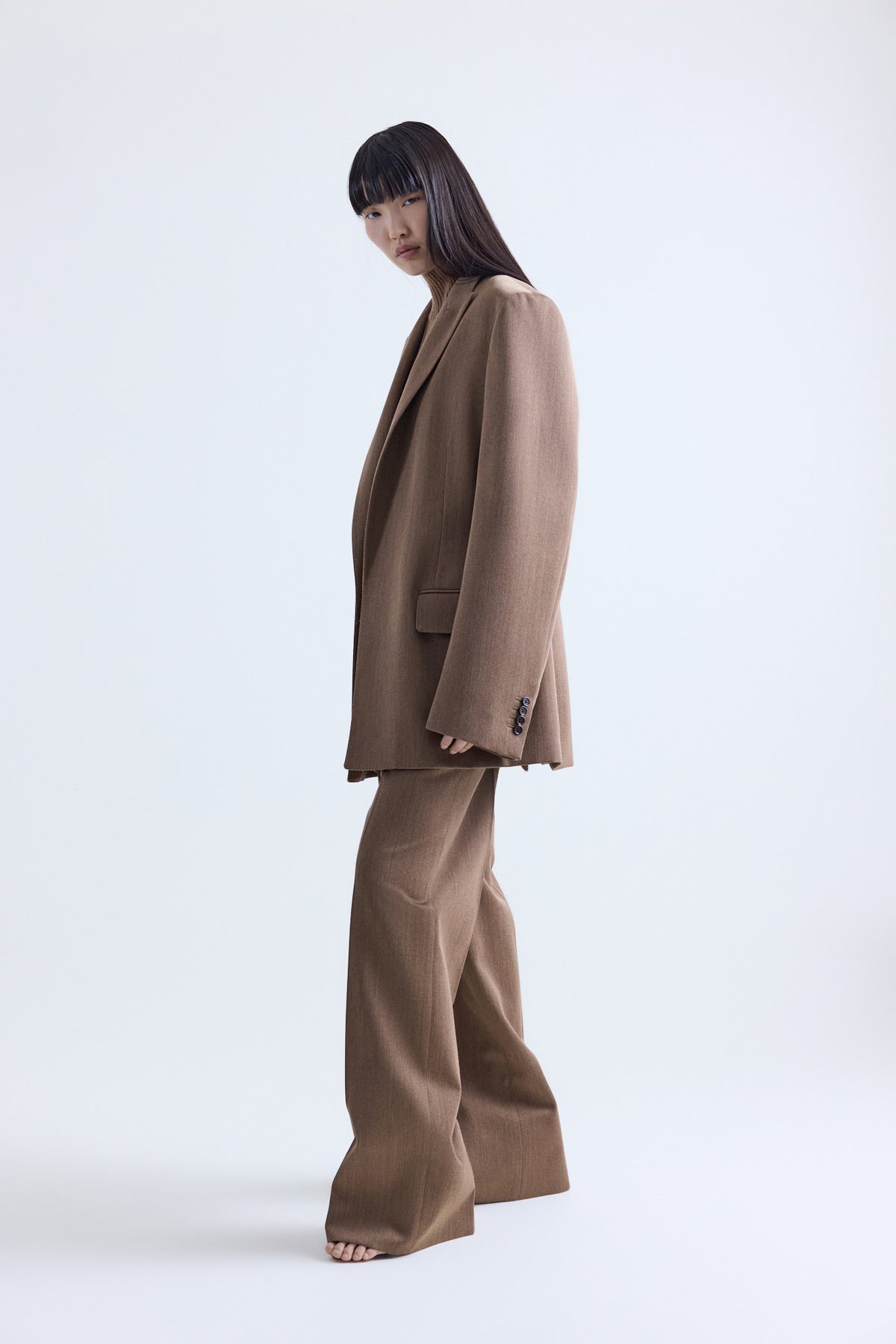 Malina Tailored Blazer In Camel Melange