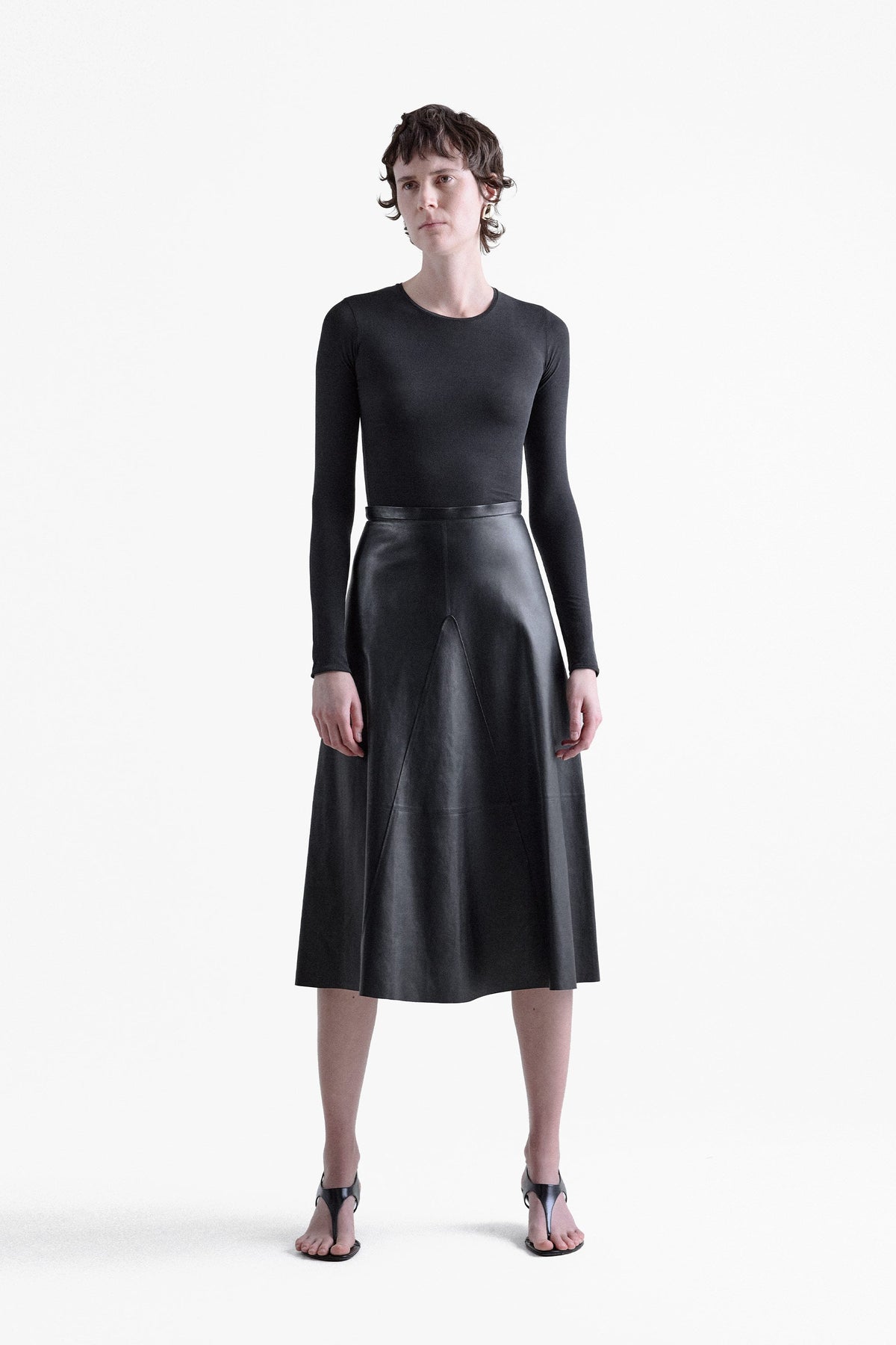 Selina Leather A-Line Skirt