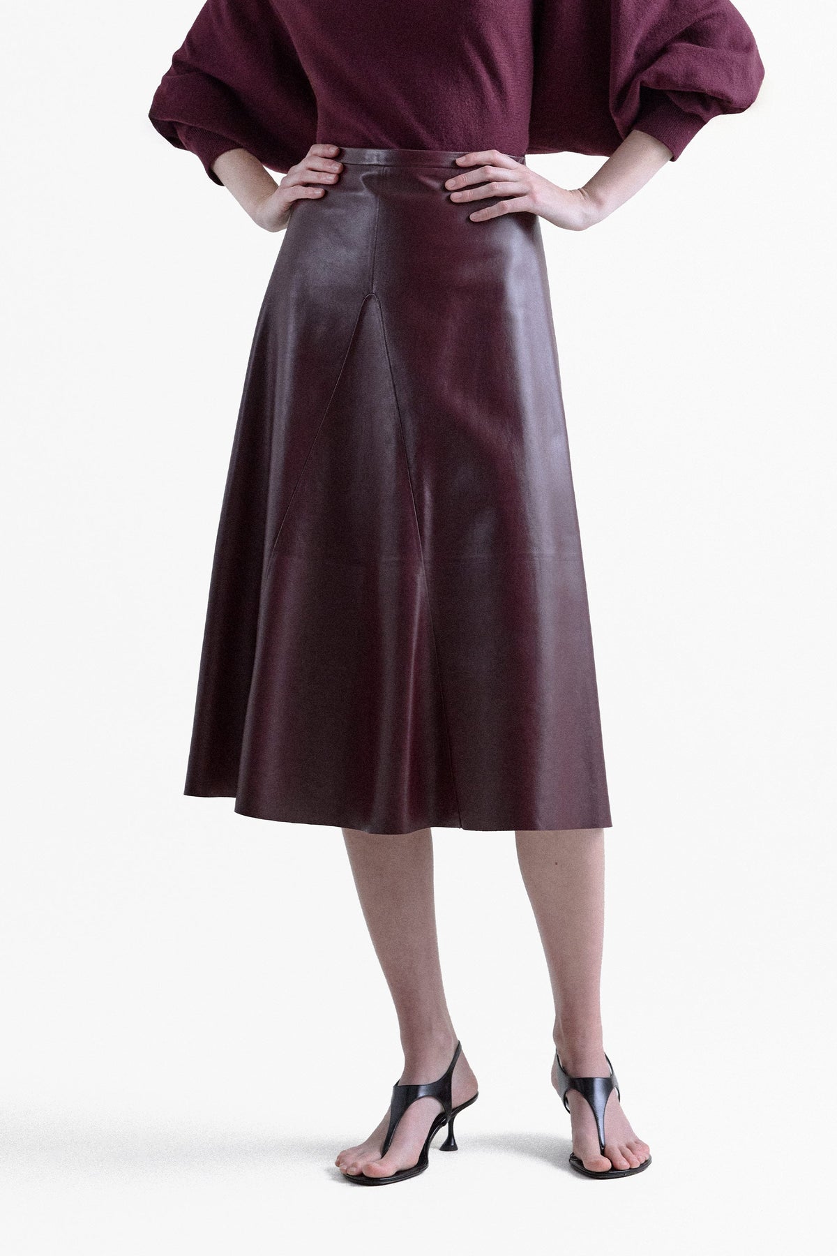 Selina Leather A-Line Skirt
