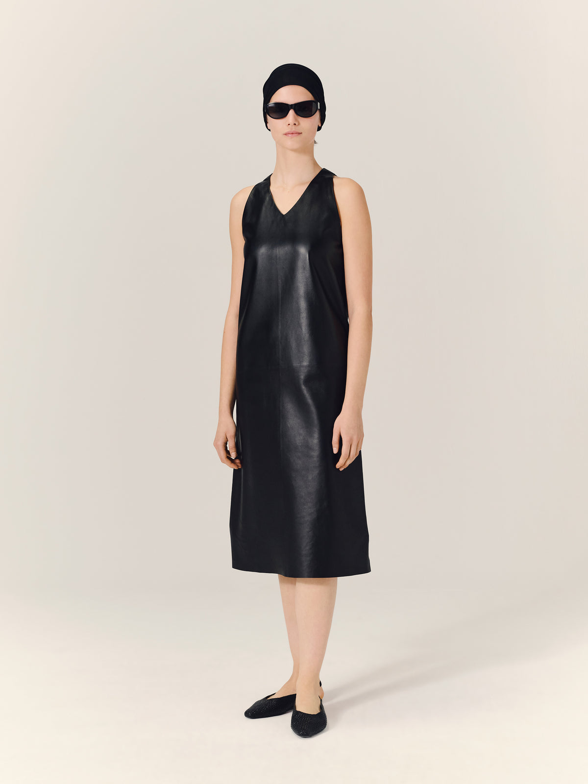 SNYDER Leather Halter Dress