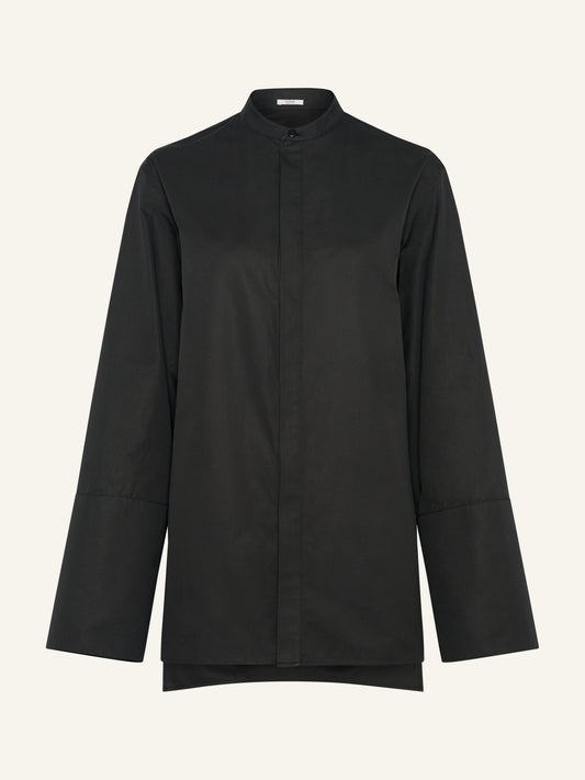 ESME Mandarin Collar Shirt in Black