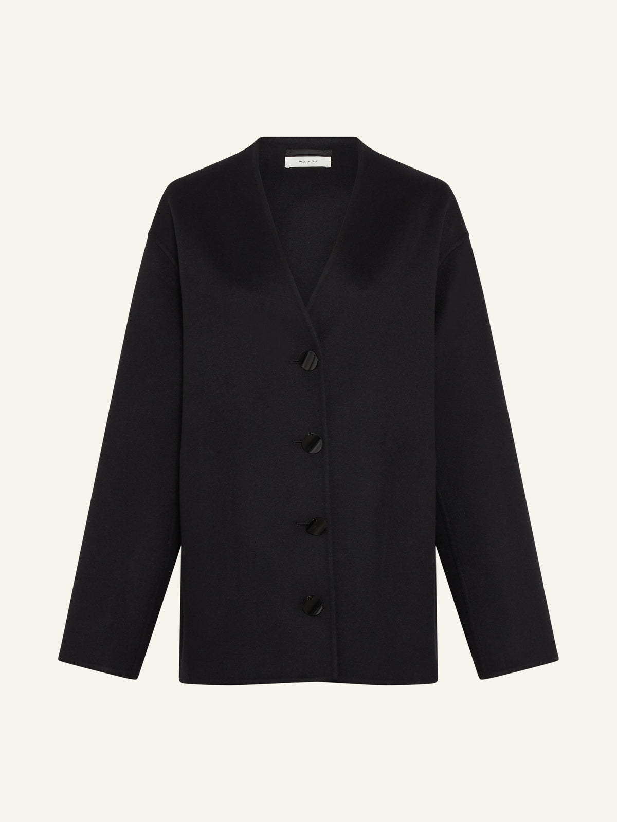 CARTER Double Face V-Neck Jacket in Black