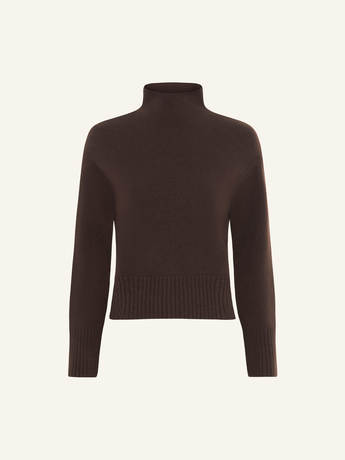 JULIE Funnel Neck Sweater in Coffee