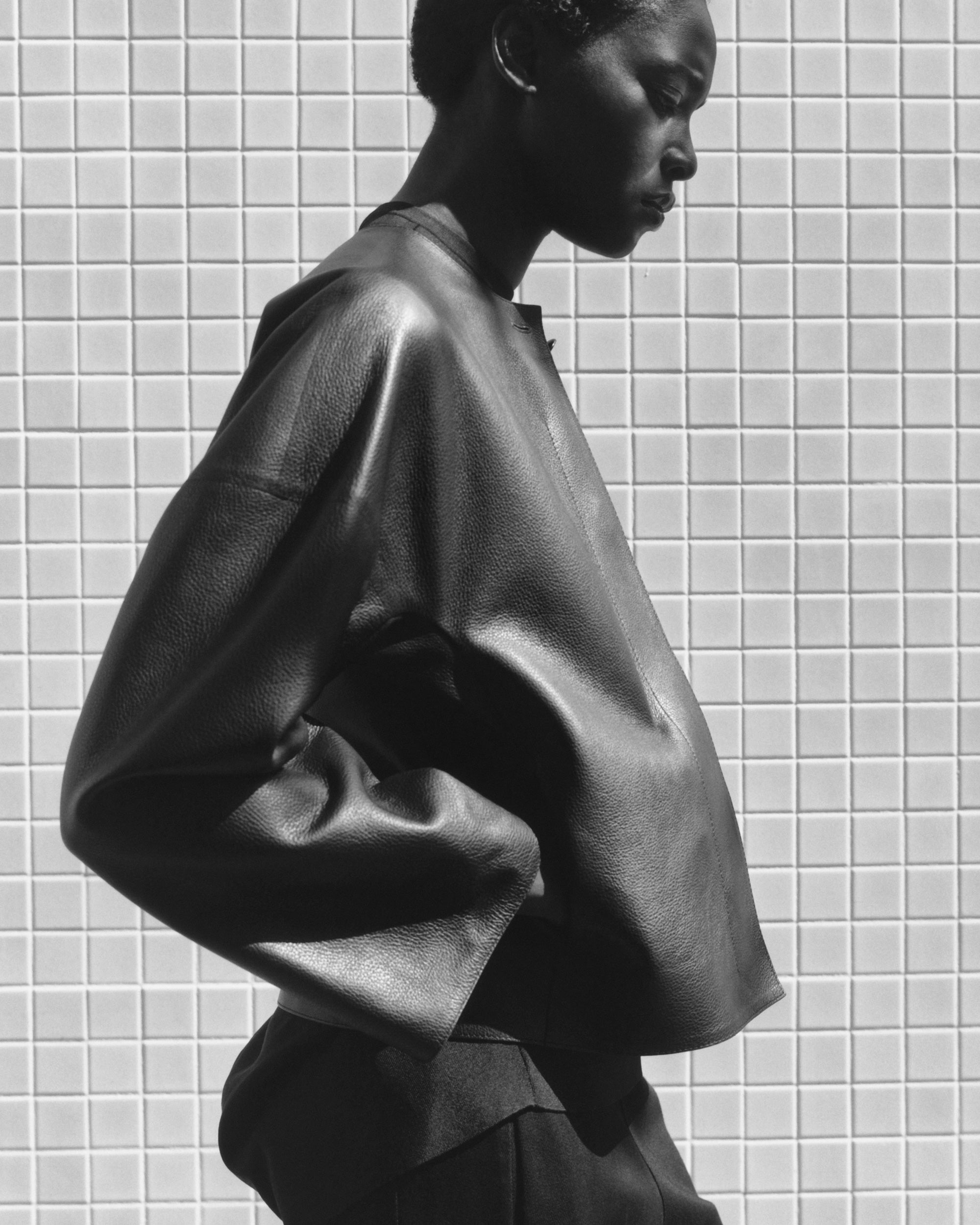 TATE Cropped Leather Jacket FFORME tate-cropped-leather-jacket-fforme