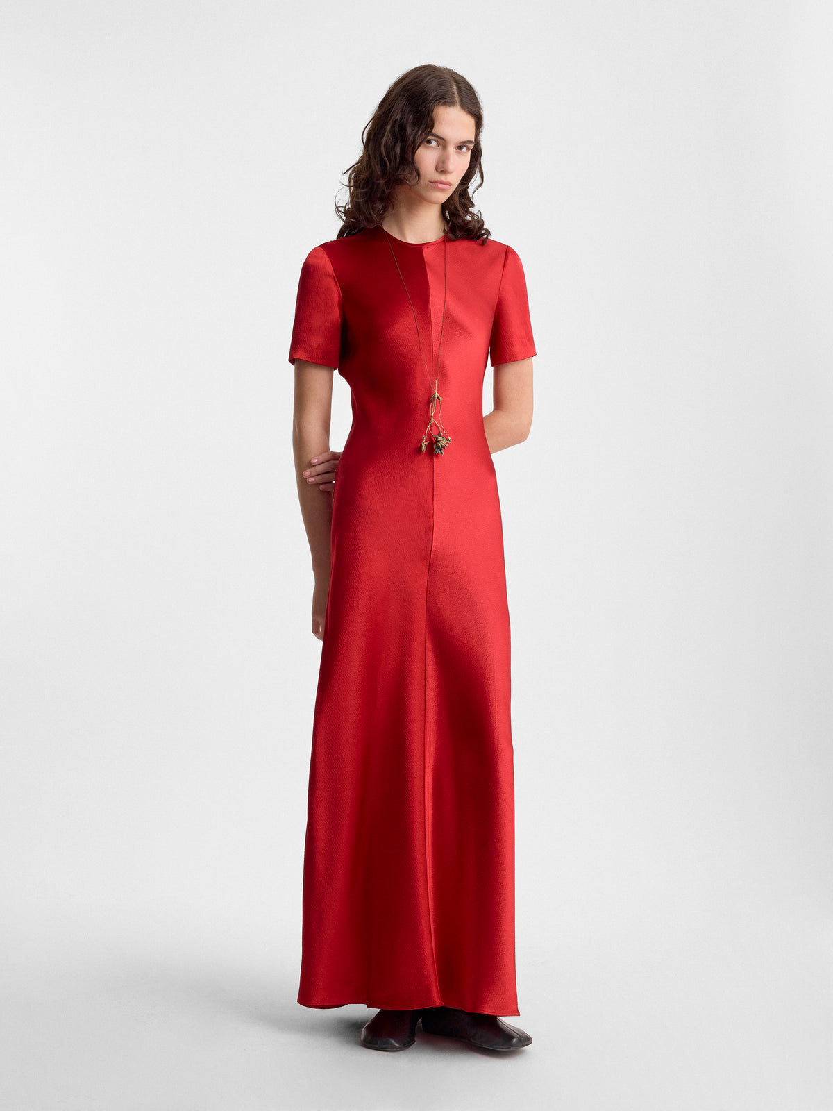Fforme_FW26_AKRITI.SHORT.SLEEVE.BIAS.CUT.DRESS_BRIGHT.RED_FF00783-VI2514-621_MAIN