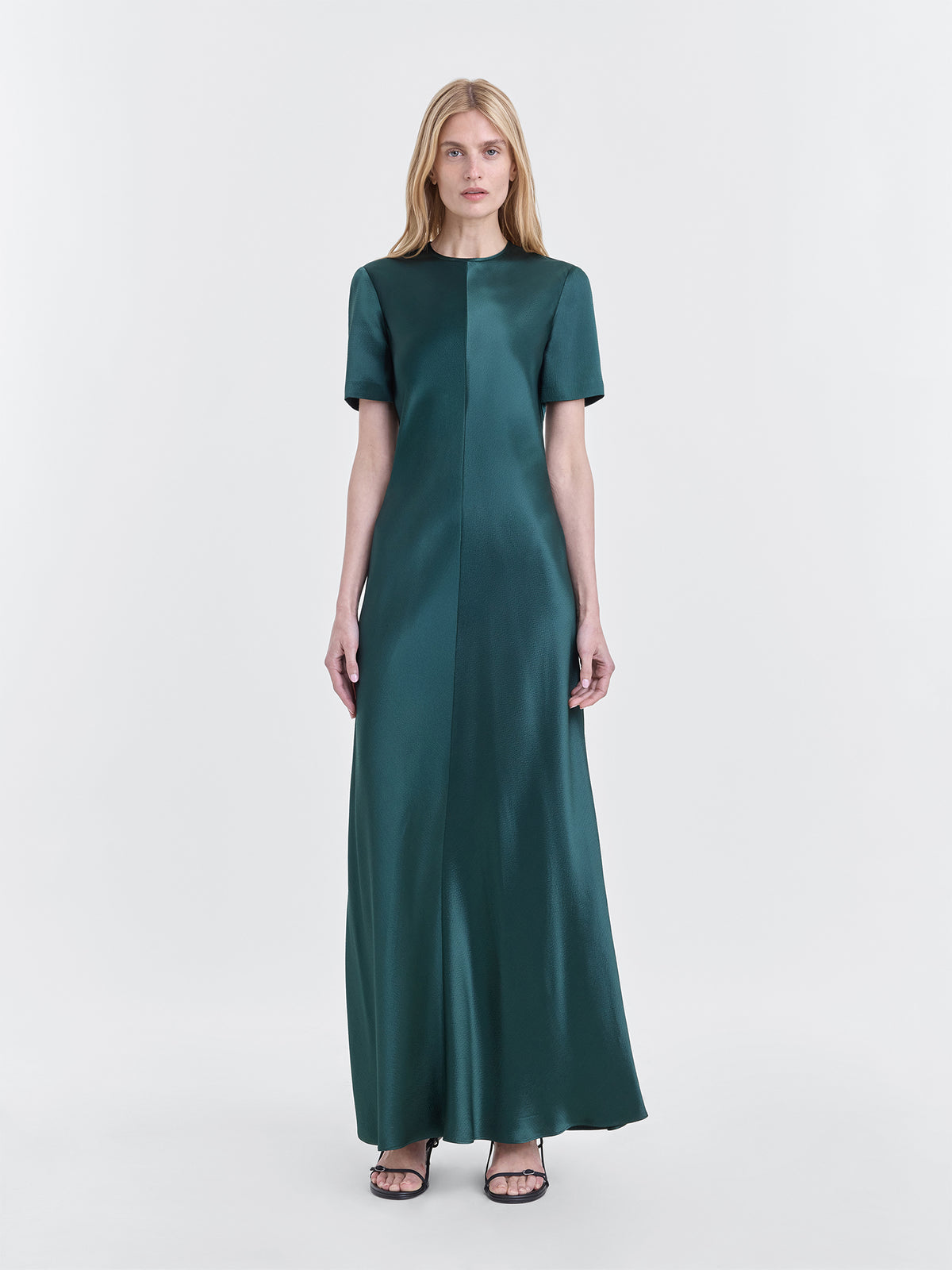 Fforme_PF26_FF00783-VI2514-343_AKRITI.SHORT.SLEEVE.BIAS.CUT.DRESS_EVERGREEN_MAIN