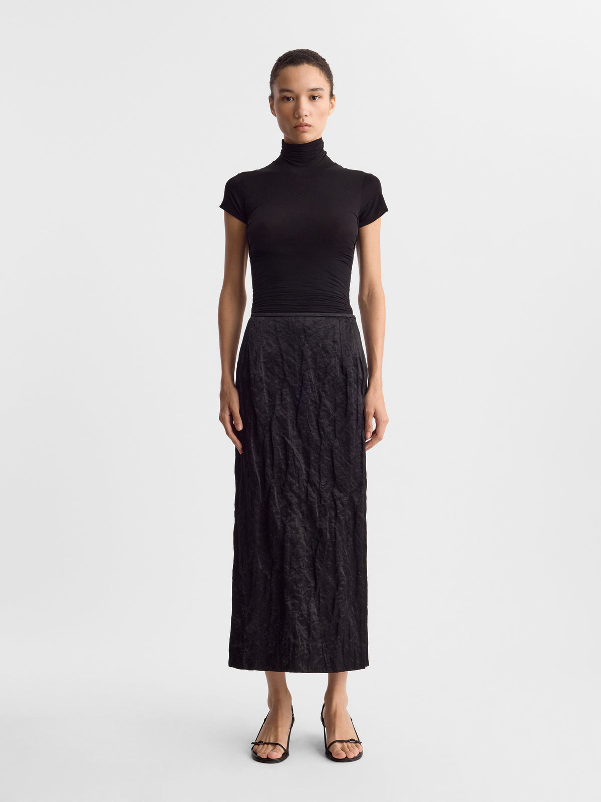 MENA_SKIRT_BLACK_CRINKLED_COTTON_FF00752-CO2516-001_FRONT