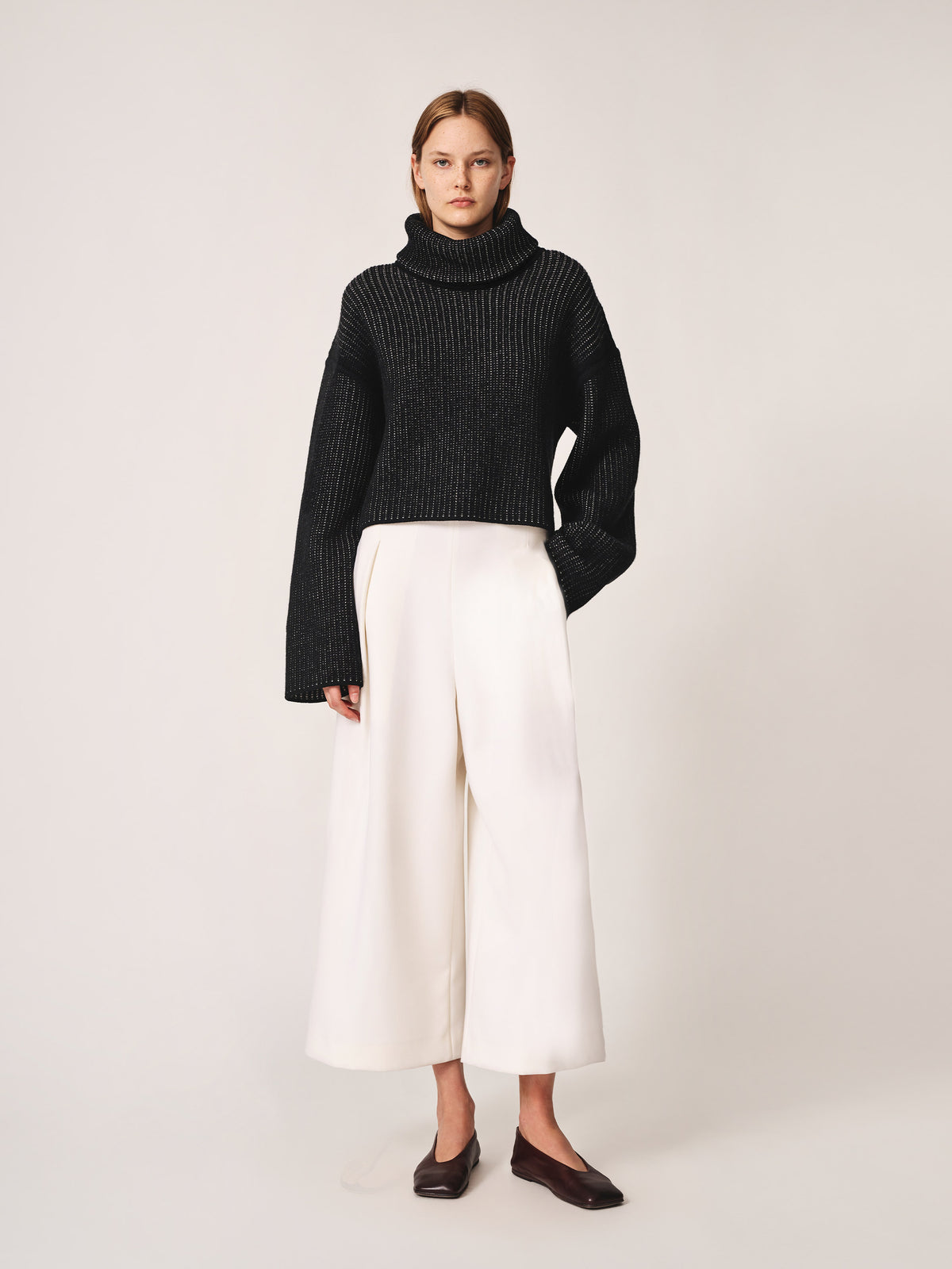 HAILEY cropped chimney neck sweater