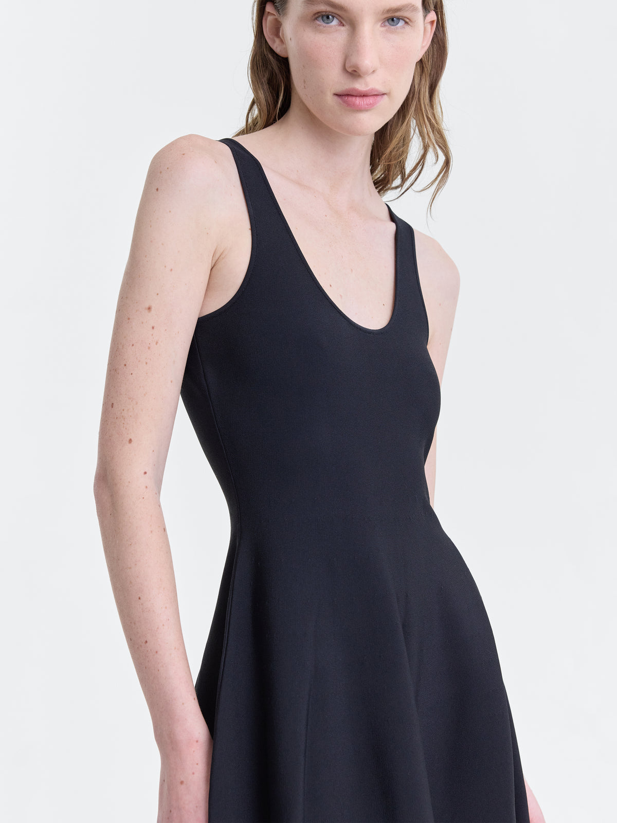 fforme knit dresses Clara Knit Flared Dress Grey Melange / L