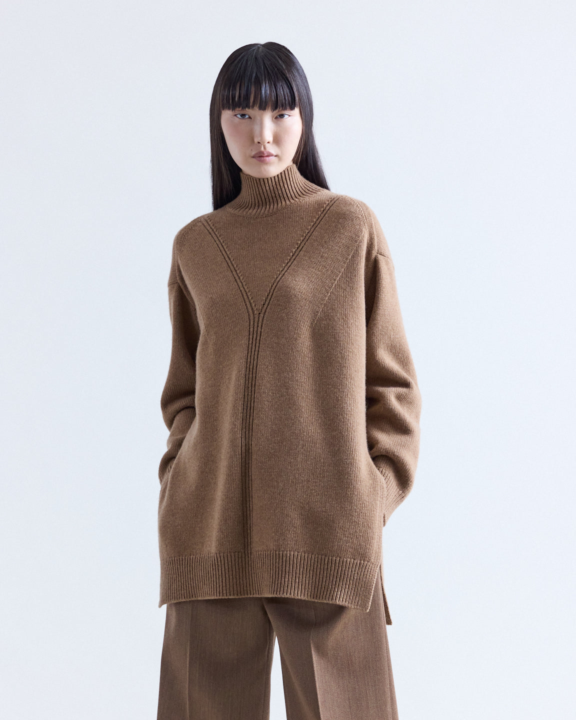 Loletta Boyfriend Sweater In Camel Melange