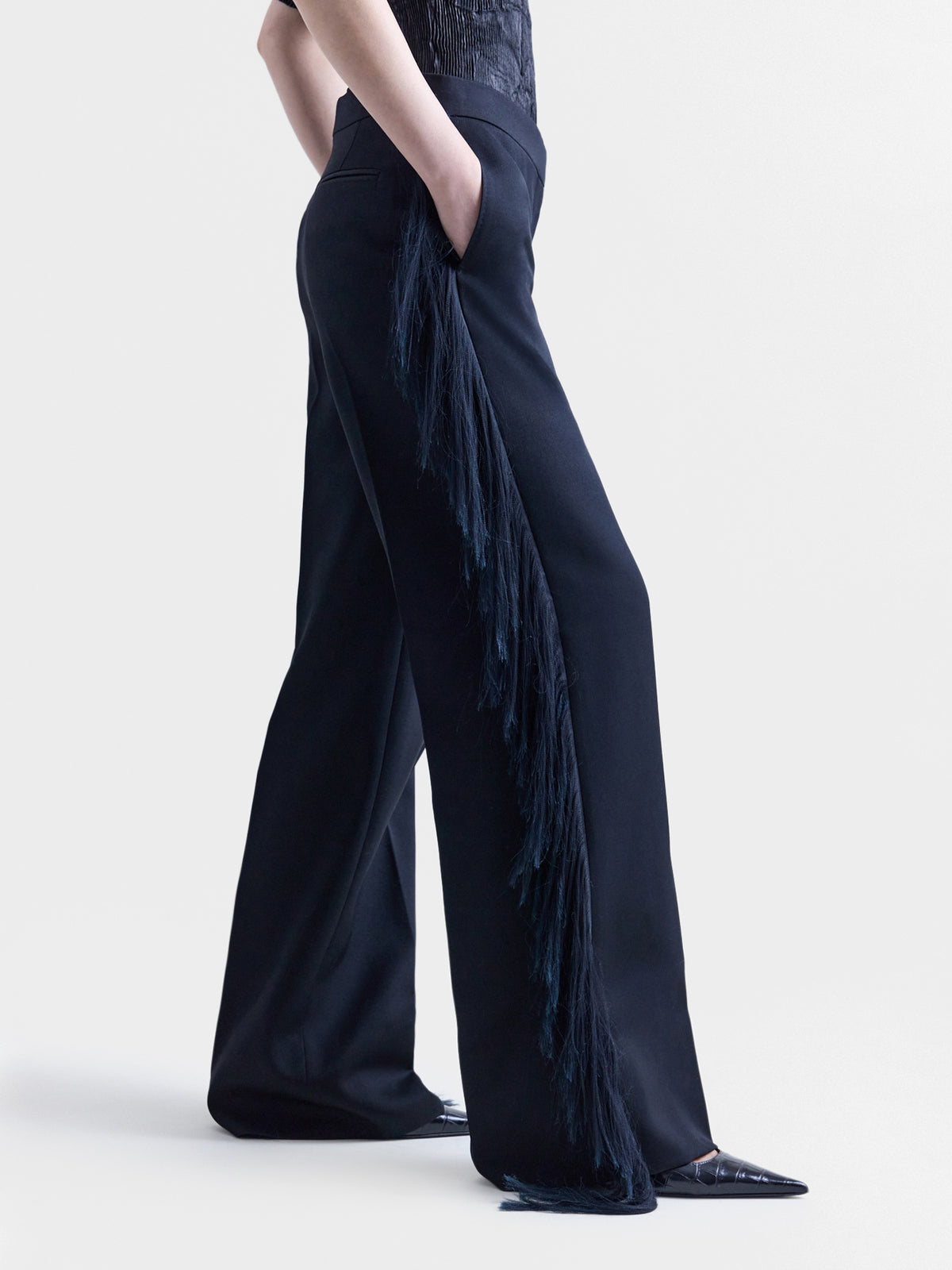 Luella Tailored Trouser With Frayed Trim