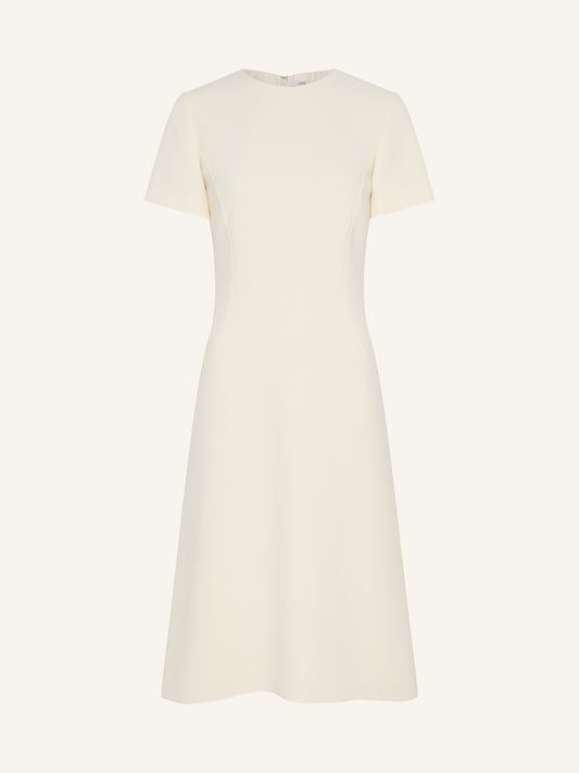 LYLA Sculpted Midi Dress in Off White