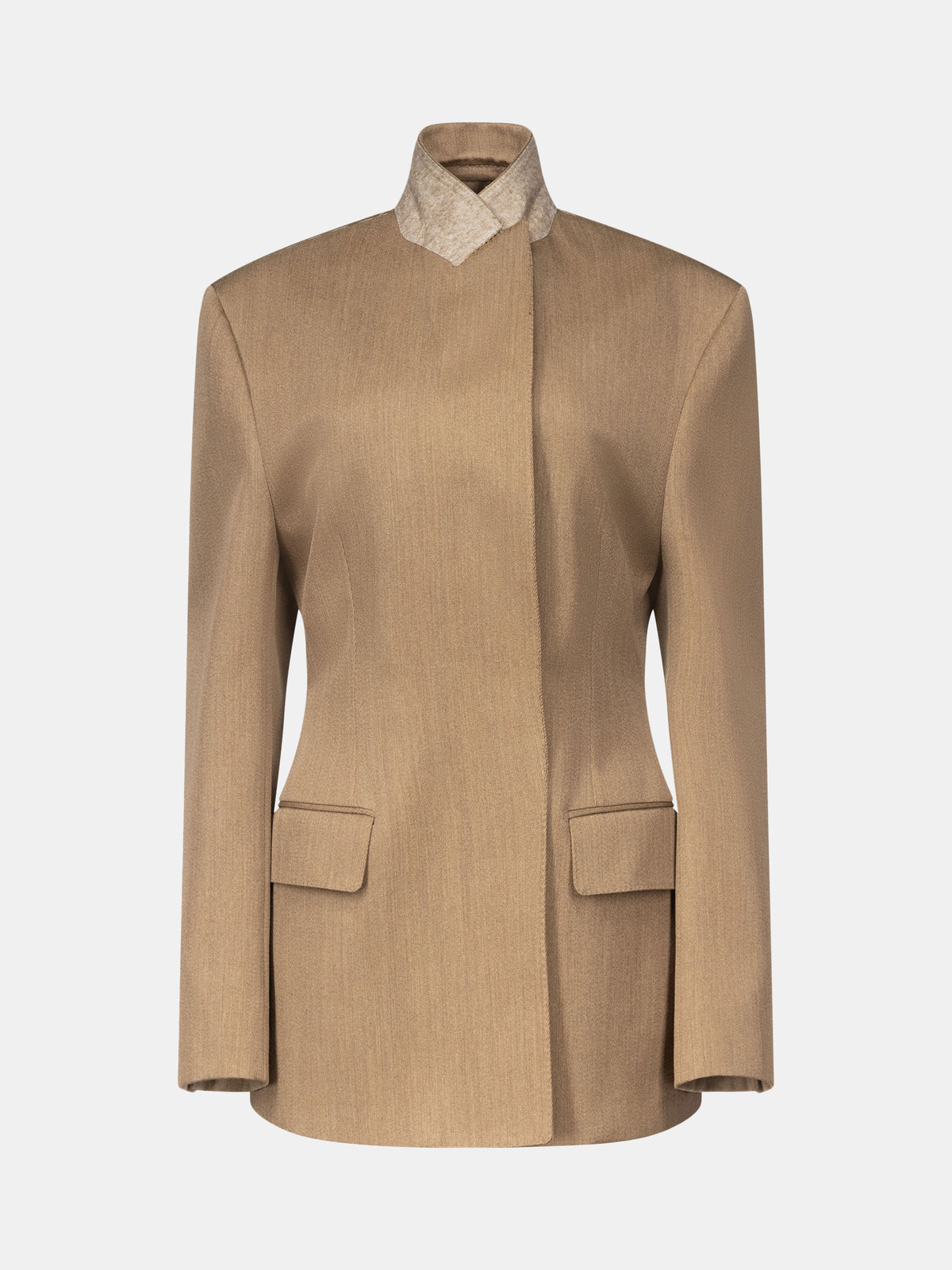 Malina Tailored Blazer In Camel Melange