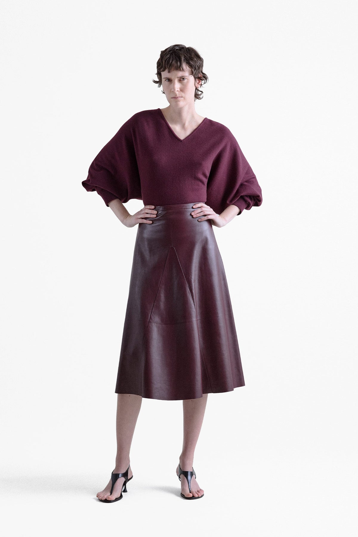 SELINA Leather A-Line Skirt