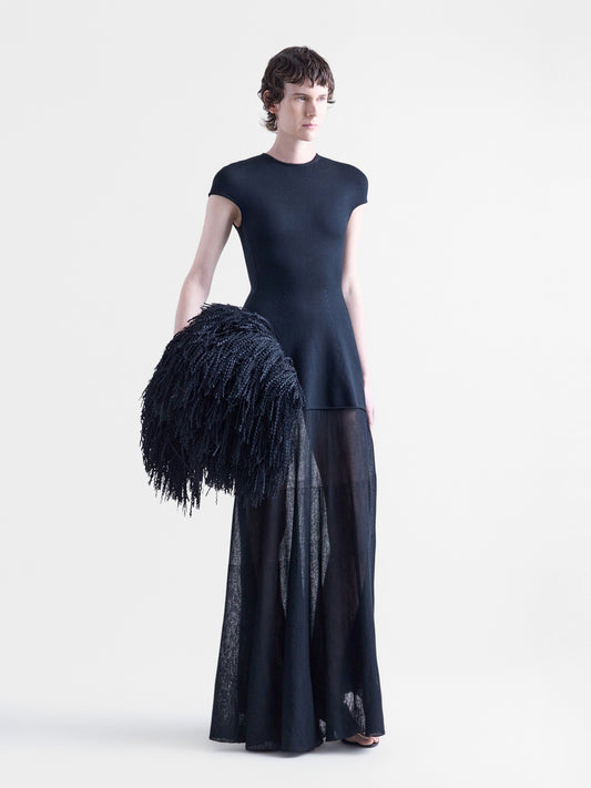 Sienna Black Moulded Knit Dress