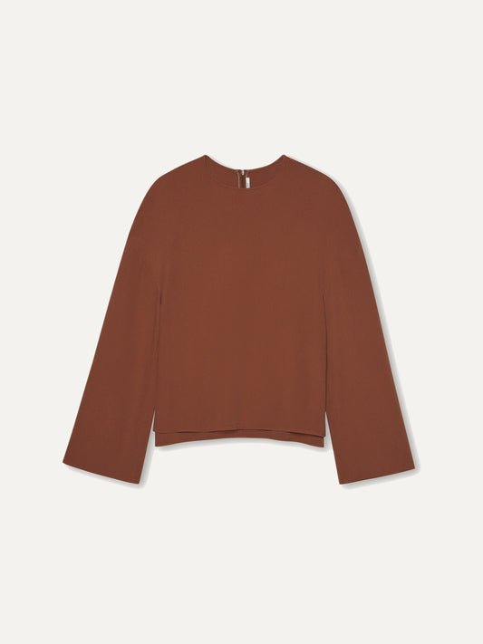 ANA Dropped Shoulder Top in Amber Brown