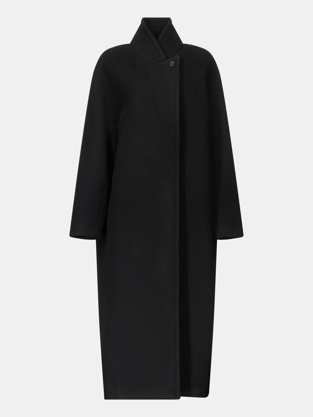 Yves Cocoon Coat In Black