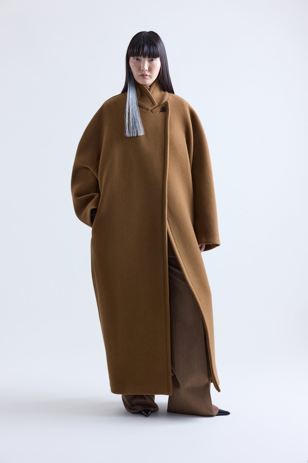 Yves Cocoon Coat In Camel